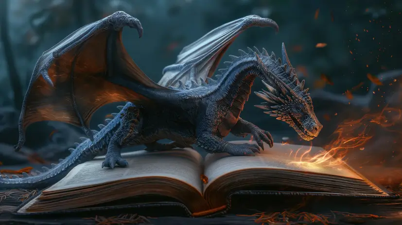 un dragon sur un livre